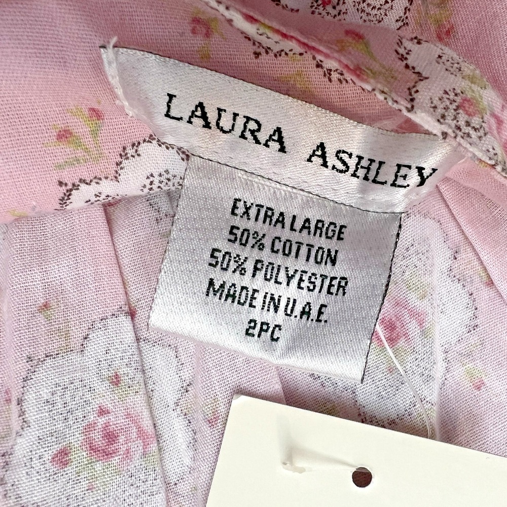 Laura Ashley Floral Cami Women XL Pink Lace Trim Coquette Cotagecore Pastel NWT - Picture 3 of 7